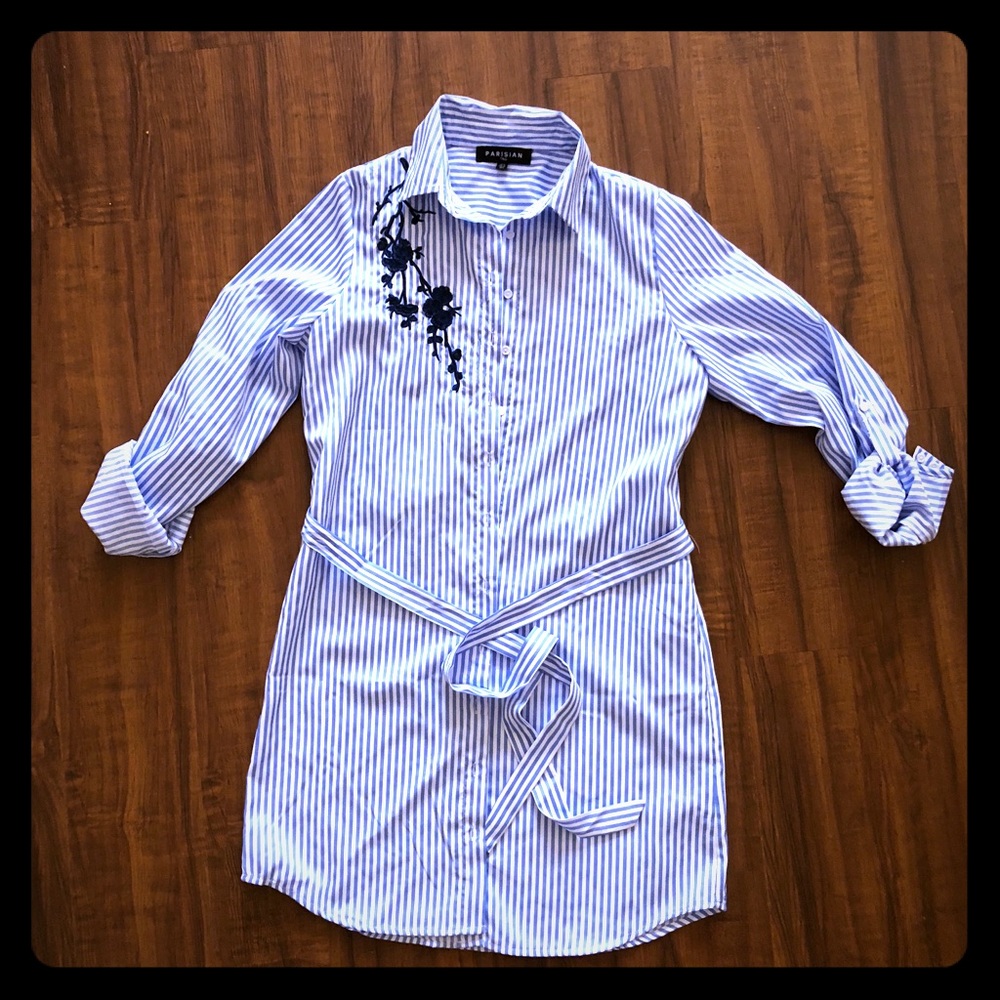 SHEIN Embroidered Shirt Dress